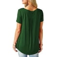 thumbnail image 3 of Sinhoon Womens Short Sleeve Round Neck Button Casual Blouse Summer T-Shirt, 3 of 5