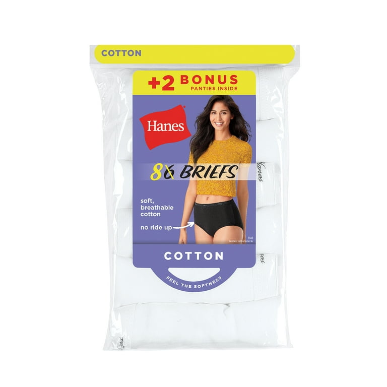 Hanes Brief Underwear Panty Women's Core Cotton Briefs, 9 Pack Assorted