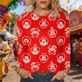 thumbnail image 2 of Outdoor Tops for Women Striped Print Long Sleeve Round Neck Beach Vacation Clothes for Women,Red,2XL, 2 of 4