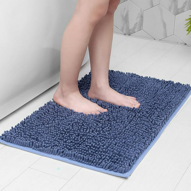 Luxury Chenille Bathroom Rug, 20x32 inches, Extra Soft and Cozy,  Non-Slip,Super Absorbent Water, Machine Wash Dry, Shaggy Chenille Bath Mats  for