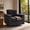 Dark Gray, variant on MOONMISS 360° Swivel Accent Chair with Point-Tufted Back & Textured, Upholstery Square Arm Armchair with Metal Pedestal Base, Soft Pillows for Living Room, Bedroom