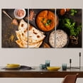 thumbnail image 3 of wall26 Canvas Print Wall Art Set Indian Naan Curry Coriander Spice Variety Food Kitchen &amp; Cooking Photography Realism Decorative Colorful for Living Room, Bedroom, Office - 16"x24"x3, 3 of 5