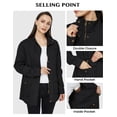 thumbnail image 6 of WenVen Women's Spring Cotton Anorak Jacket Light Long Sleeve Utility Coat Black XL, 6 of 9
