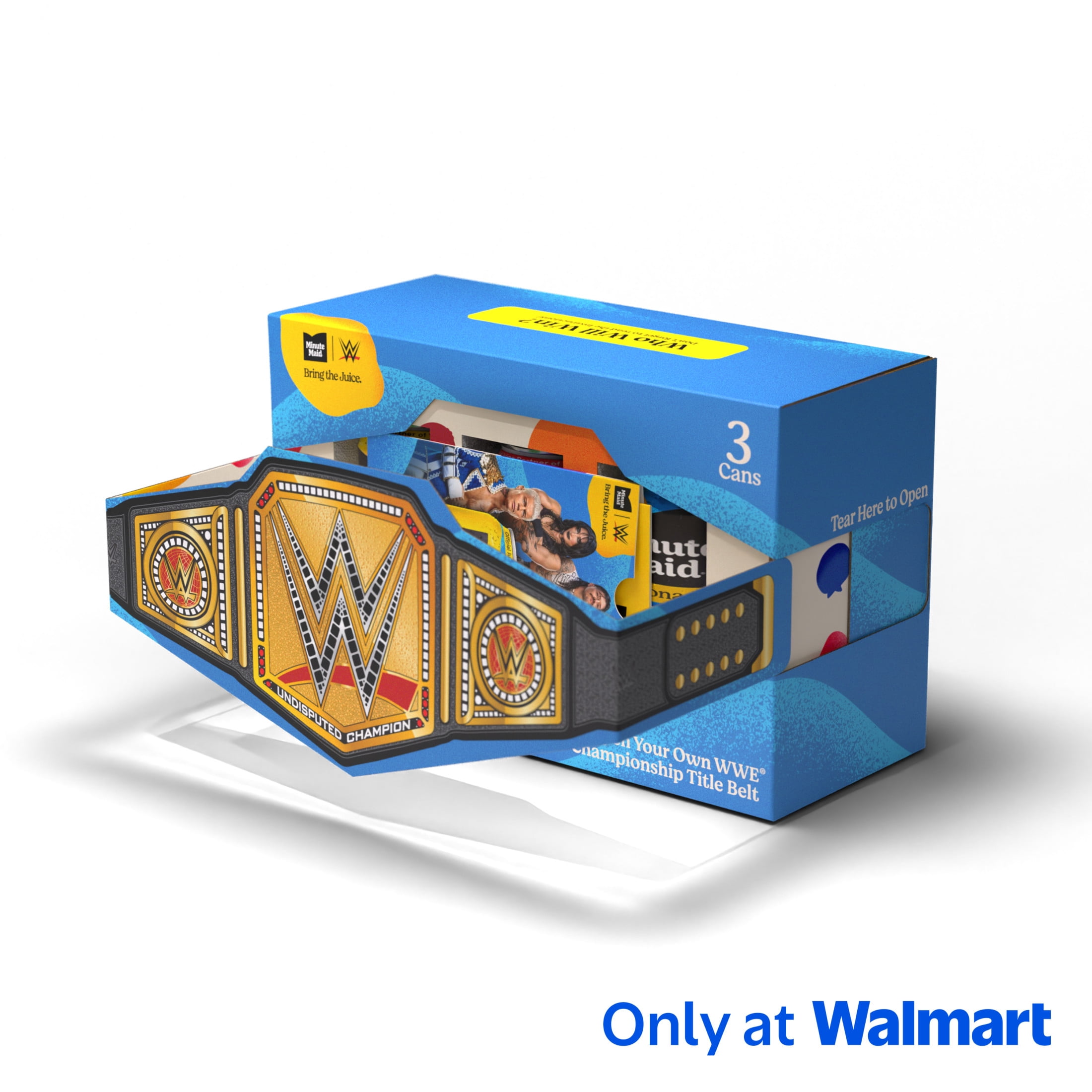 Minute Maid and WWE Exclusive Collector's Kit with 3 12 fluid oz cans and a Variety Assortment