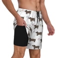 thumbnail image 3 of Goofa Dachshund Dog Puppy Printed Men's Swim Trunks Board Shorts Quick Dry Mens Swimming Trunks with Compression Liner,Breathable Fit Hawaii Beach Shorts-Large, 3 of 9