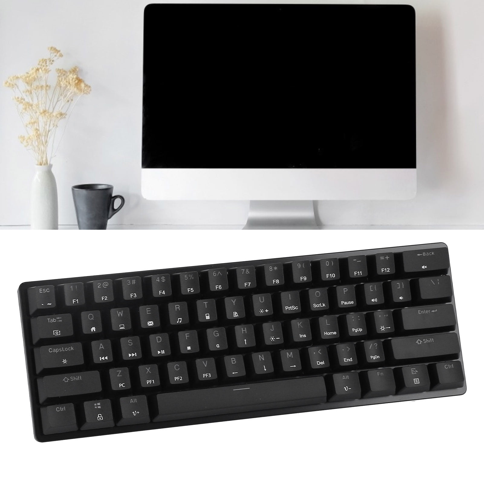 Mechanical Gaming Keyboard, Ergonomic USB Computer Keyboard, With