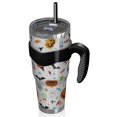 thumbnail image 2 of 40oz Tumbler,Halloween Colorful Halloween Elements Insulated Tumblers with Removable Handle,Stainless Steel Double Vacuum Coffee Tumbler Cup with Straw for Home,Office,Travel,Party, 2 of 5
