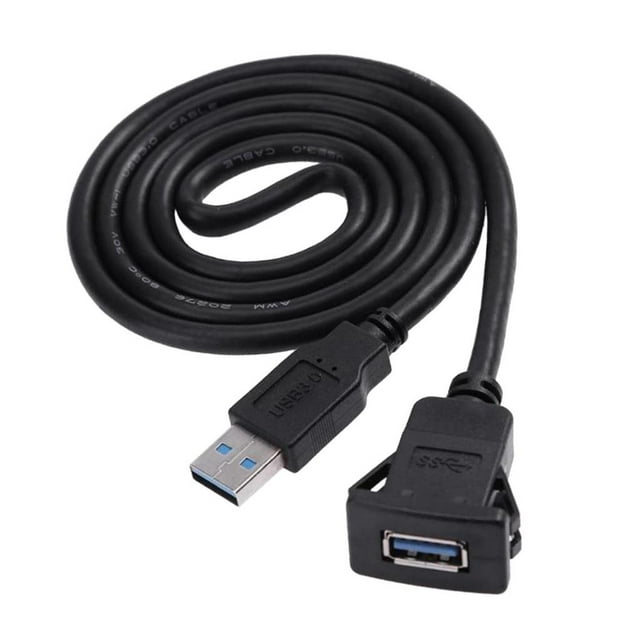 Motor Car Panel USB 2.0 Extension Cable Male to Female 1m/3.3ft
