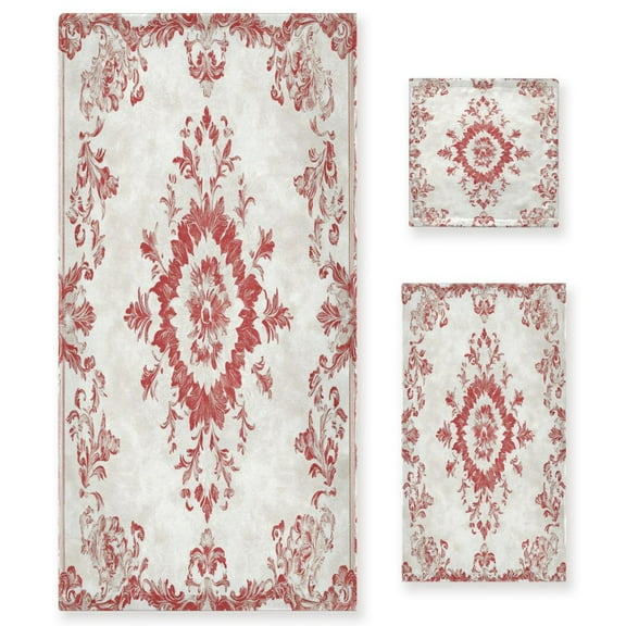 BZSMCE 3piece Bath Towel Sets Hand Bath Towels Fashion Rose Garden Elegance Printed Towel Sets