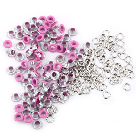 

100Sets 5mm Metallic Scrapbooking Eyelets Buckle Leather Craft Apparel Accessories (Fuchsia)