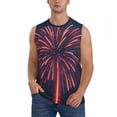 thumbnail image 1 of Fotbe Fireworks3 Men's Camiseta sin Mangas Estampada para Hombres, Playera Casual para Gimnasio, Entrenamiento, Playa-Large, 1 of 7