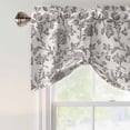 thumbnail image 3 of Farmhouse Grey Tie Up Valance Curtains for Windows, Kitchen Curtains Window Shades, Vintage Flower Leaf Botanical Plant Light Filtering Roman Curtain Valances for Bedroom/Bathroom/Cafe 42"x12", 3 of 9