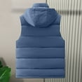 thumbnail image 3 of Men's Winter Hooded Vest, Solid Color Down Cotton Detachable Hood Multi-Pocket Loose Thick Casual Coat for Outdoor Travel and Cold Weather Wear,Royal Blue,5XL, 3 of 3
