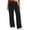 Black, variant on MAIHAN Women Elastic Waist Loose Fit Casual Sweat Trousers Outer Side Cargo Pockets Straight Wide Leg Cut For Halloween Outside Functions Christmas Seasonal Festive Occasion (Red,M)