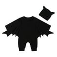 thumbnail image 3 of Bjutir Halloween Baby Bubble Romper Solid Color Warm Casual Romper Long Sleeve Hooded Neck Fall Winter Halloween Baby Onesies Size 3-6 Months Black, 3 of 9