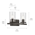 thumbnail image 2 of Kichler Lighting - Crosby - 2 Light Bath Vanity-8.75 Inches Tall and 15.25, 2 of 4