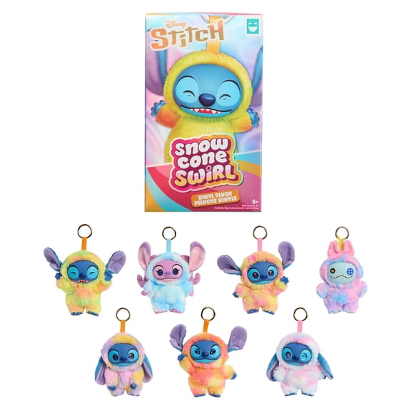 HAPPY HAUL Disney Stitch Snow Cone Swirl Vinyl-Face Plush Blind Box Collectible Toy, Vinyl-Faced Plush Clip-On Surprise, 5-Inch Stuffed Toy, Short-Run Drop, Ages 8 and up