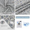 thumbnail image 4 of Light Blue Floral Blackout Curtains for Bedroom/Living Room, Thermal Insulated Kitchen Curtains, Rustic Vintage Flowers Botanical Spring Grommet Darkening Window Treatment Drapes 52"x84"x2, 4 of 8