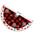 thumbnail image 2 of HadinEEon 48 inches Christmas Tree Skirt, Xmas Tree Ornaments, Buffalo Plaid Christmas Tree Mat, Rustic Xmas Tree Rug (Elk & Snowflakes), 2 of 5