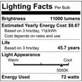 thumbnail image 5 of 72W LED HID Replacement 5000K EX39 Ballast Bypass 120-277v Dimmable - 400W equiv, 5 of 5