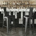 thumbnail image 4 of Flash Furniture Lincoln 24"H Slat Back Bar Stool, Black, 4 of 13
