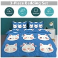thumbnail image 5 of 3 Pcs Soft Bedding Set, Includes 1 Duvet Cover with Zipper And 2 Pillow,Shams Cartoon Cute Cat King(102"×90"), 5 of 8