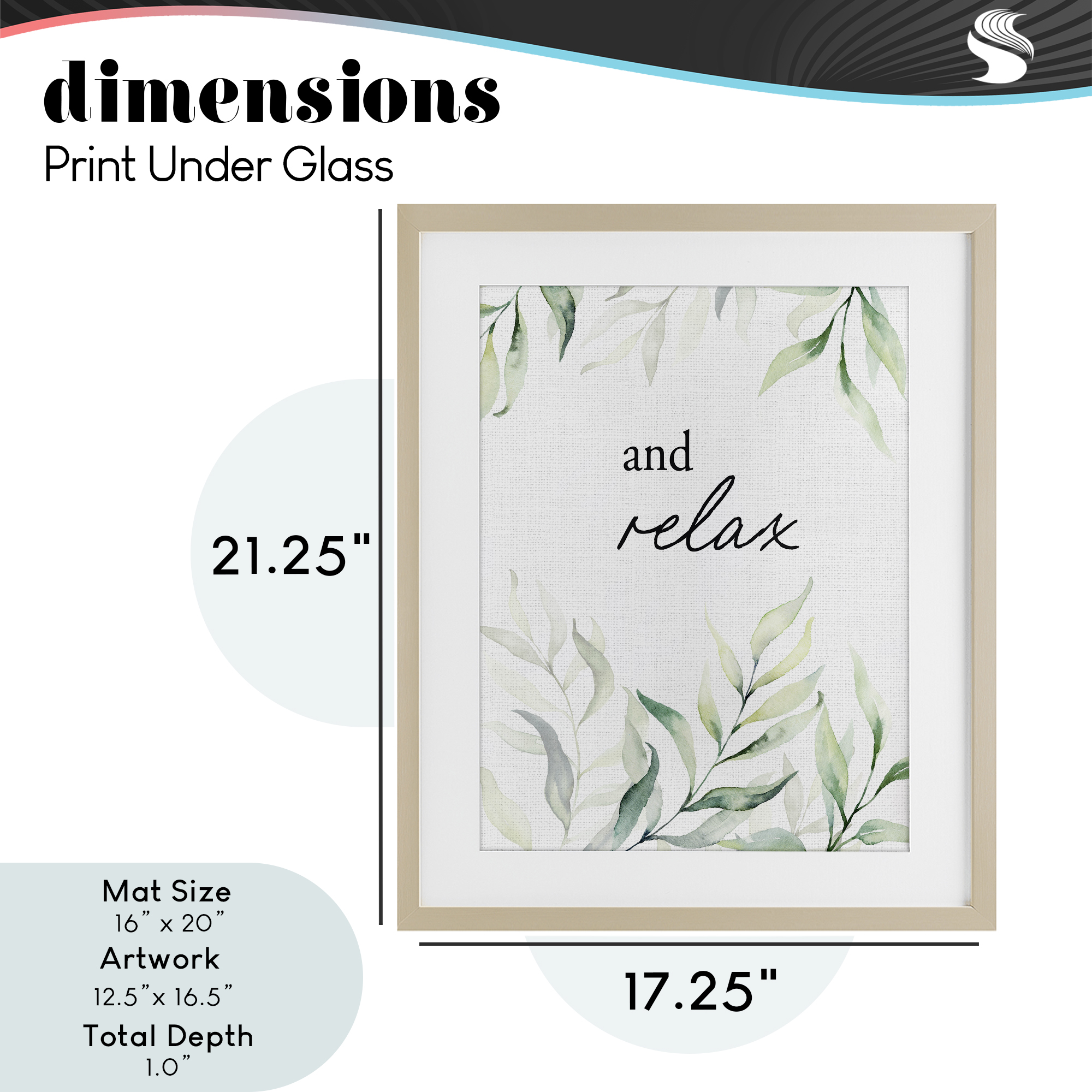 And Relax Soothing Greenery Birch Framed Print Under Glass, design by Lettered and Lined