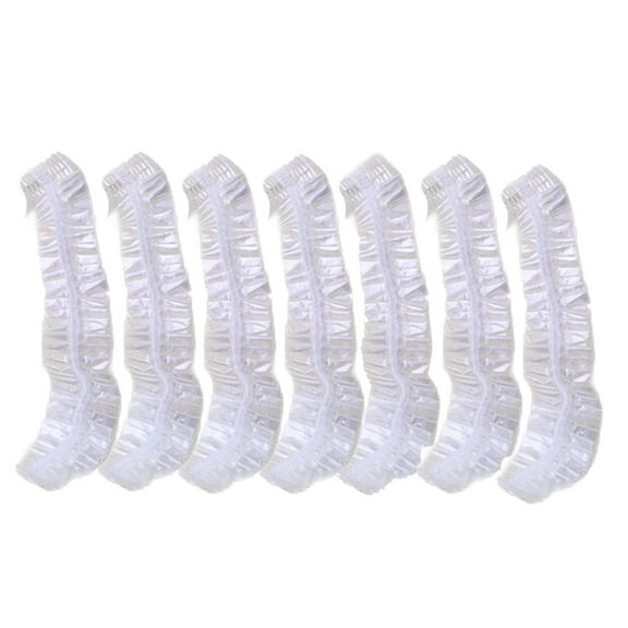 PPgejGEK 100Pcs Clear Disposable Shower Caps - Universal Size Waterproof Hair Covers for Spa, Salon & Home Use