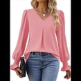thumbnail image 1 of Blusas de Larga para Mujer 2025, Elegantes, Informales, con Cuello en V, Tipo Túnica, Blusa Holgada de para el Trabajo. Rosa M, 1 of 5