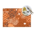 thumbnail image 4 of XMXT Woven Placemats Set of 6, Orange Animal Print Stain Resistant Table Runner Anti-Skid Place Mats for Dining Table, 12 x 18 inches, 4 of 6