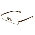 thumbnail image 2 of Men Large Wide Featherweight Slim Half Rim Memory Flex Reading Glasses - Anti-reflective AR Coating With Extended Temple +4.00, 2 of 4