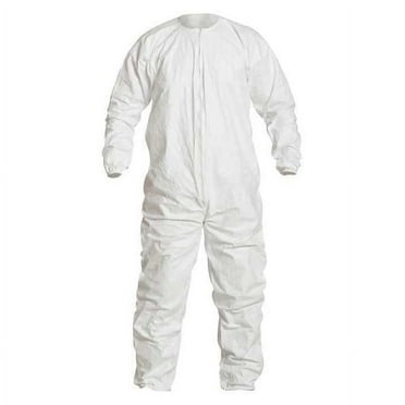 Dupont Coveralls,4XL,White,Spunbonded PE,PK25 IC253BWH4X00250C