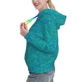 thumbnail image 2 of Honeii Blue Green Glitter Pattern Womens Oversized Hoodies Long Sleeve Sweatshirts Pullover Fall Outfits with Pocket-XX-Large, 2 of 7