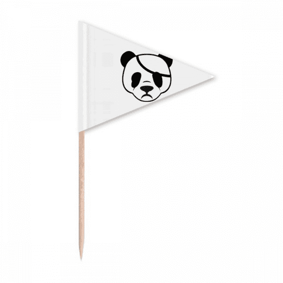Face Panda Ruthless Blindfold Toothpick Triangle Cupcake Toppers Flag