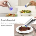thumbnail image 4 of Graflsoa Gravity-Sensing Electric Spice Grinder Set - Adjustable Stainless Steel Pepper Mill with LED Light, Dual Pack for Kitchen & Outdoor Use (Batteries Not Included), 4 of 6