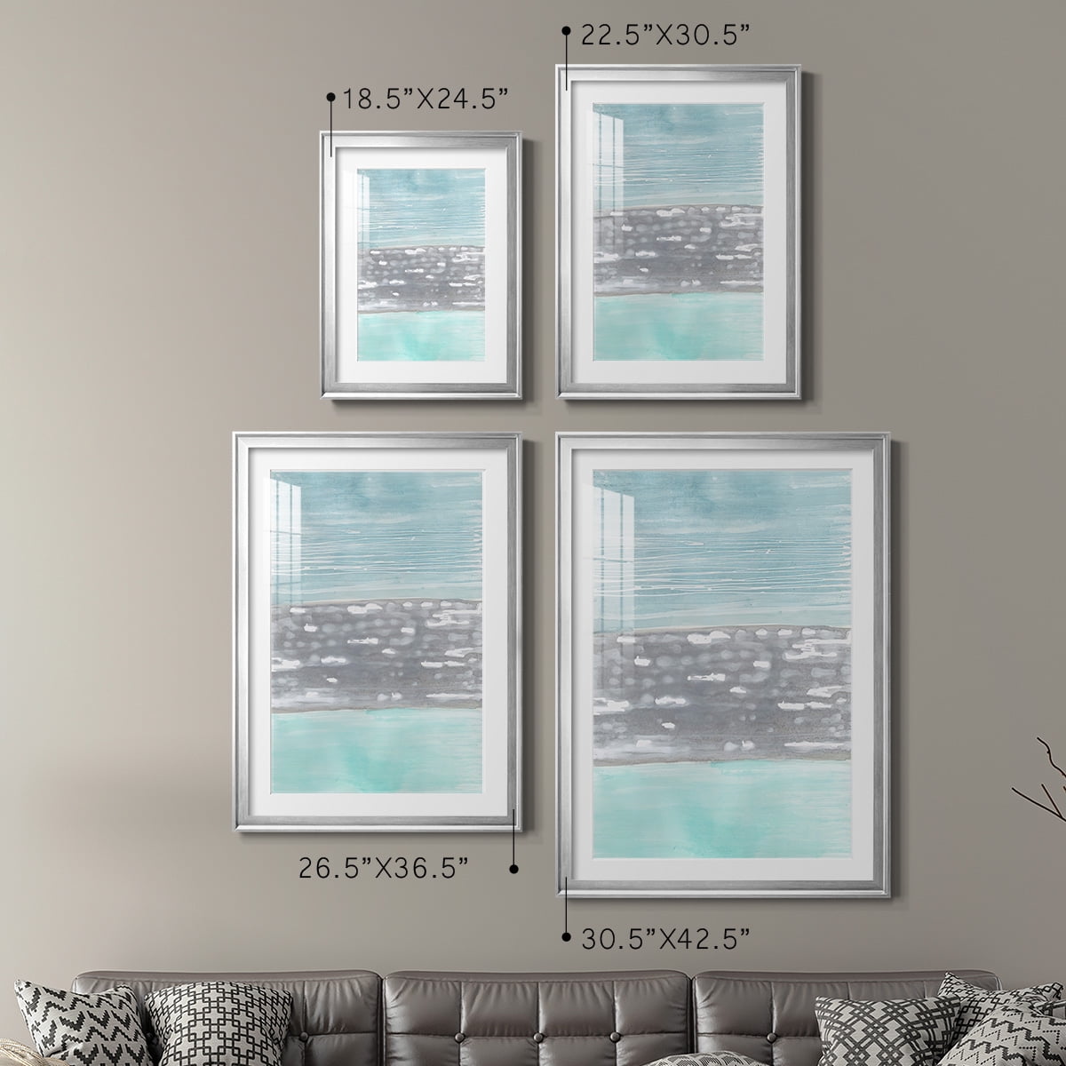 Wexford Home Hydrusphere I Premium Framed Print, 30.5" x 42.5" - Ready to Hang, Silver (Set of 2)