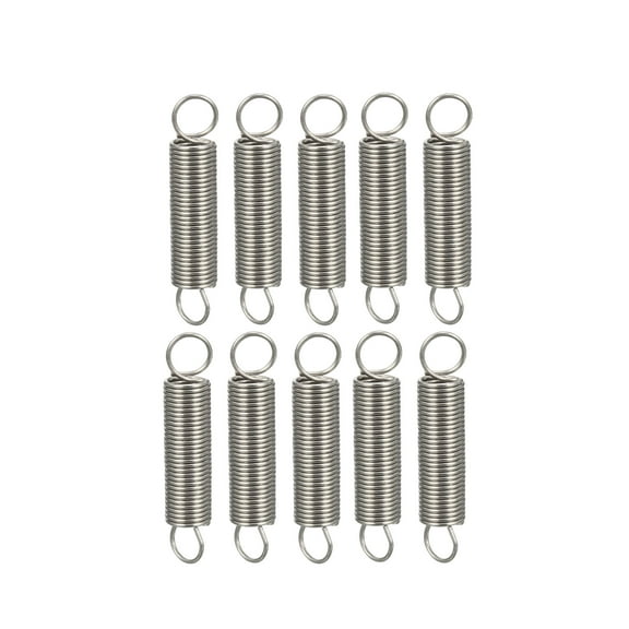0.4x4x20mm Stainless Steel Small Dual Hook Tension Spring, 10pcs