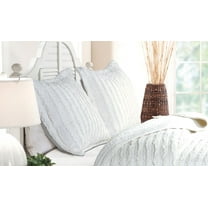 Global Trends Ruffled 100% Cotton Bed Pillow Sham, Standard 20" x 26"