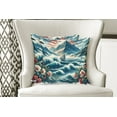 thumbnail image 2 of Ambesonne Nautical Throw Pillow Cover Pack of 2, Seascape Waves Mountains, 2 Pcs-20"x20", Sea Blue and Dark Coral, 2 of 5