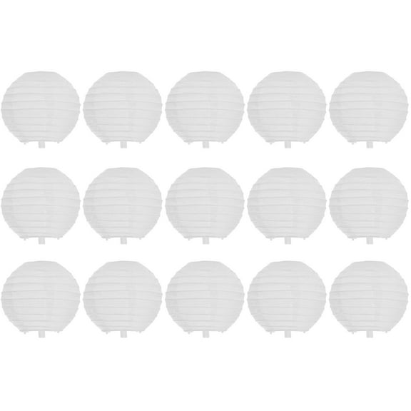 15pcs 4 Inches White Lantern Wedding Round Paper Lantern Children DIY Drawing Handmade Materials Lantern Decorative Hanging Party Supplies