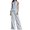 Light Blue, variant on JIAYUE Women 2 Piece Outfit Sleeveless Chiffon Ruffle Hem Halter Top Striped Wide Leg Pants Set for Vacation Trip