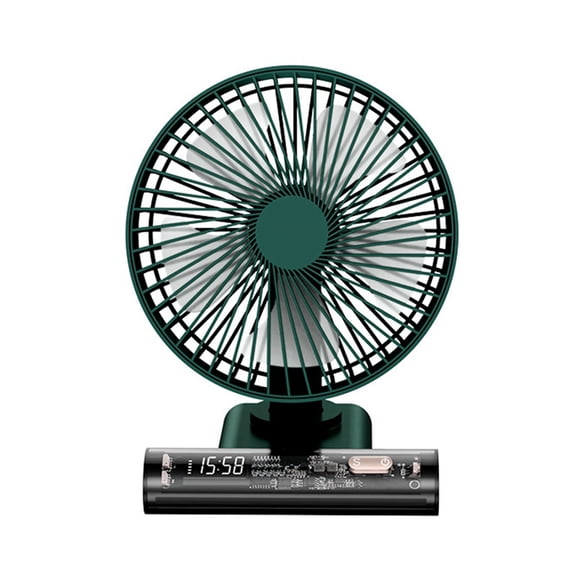 Ventilador de Escritorio, Mini Ventilador USB, Reloj de Oficina Portátil, Ventilador Pequeño Oscilante, Ventilador de Batería de Larga Duración
