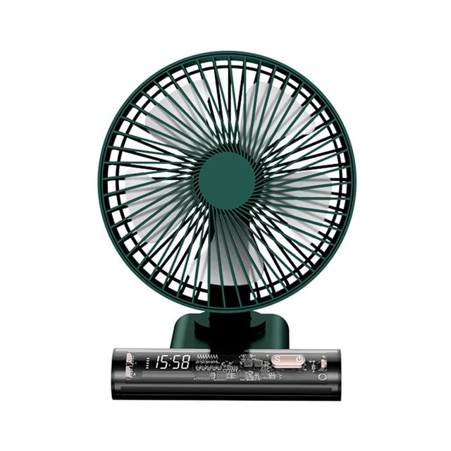 Ventilador de Escritorio, Mini Ventilador USB, Reloj de Oficina Portátil, Ventilador Pequeño Oscilante, Ventilador de Batería de Larga Duración