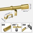 thumbnail image 5 of Curtain Rods for Windows, 1 Inch Diameter Modern Adjustable Decorative Drapery Rods, Window Curtain Rod with Modern End Finials, Gold Finishing, 5 of 9