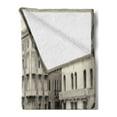 thumbnail image 2 of Venice Soft Flannel Fleece Throw Blanket, Old Photo of Venice Italian City Vintage Filter Effect and Lettering History Memory, Cozy Plush for Indoor and Outdoor Use, 60" x 80", Eggshell, by Ambesonne, 2 of 5