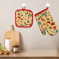 thumbnail image 5 of Juego de 2 manoplas y agarraderas para horno navideños, almohadillas resistentes al calor, guantes de cocina para manipular utensilios de cocina, utensilios para hornear y barbacoa, 5 of 5