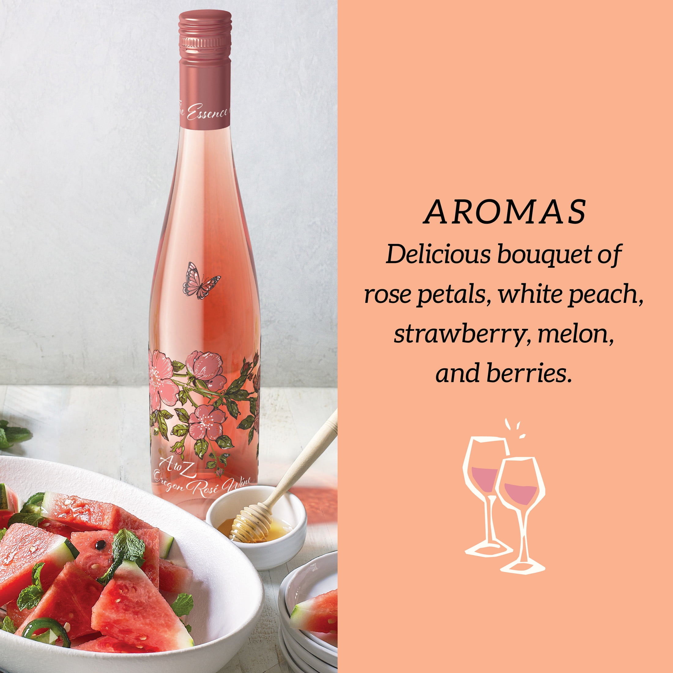 A to Z Wineworks Oregon Rose Wine, 750 ml Bottle, 13% ABV