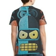 thumbnail image 2 of Bender Bending Futurama Teen T-Shirt Crewneck Short Sleeve Double-Sided Print Summer Tee Shirts Top For Youth Boys Girls Children Small, 2 of 7