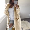 thumbnail image 1 of Suéter de otoño e invierno con diseño de deseos, estilo europeo y americano, largo, con doble bolsillo, de cuerpo entero, con giro, tipo cárdigan, 1 of 6