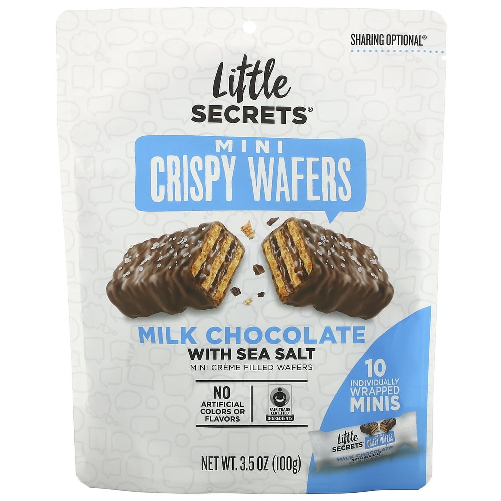 Little Secrets Mini Crispy Wafers, Milk Chocolate with Sea Salt, 10 Individually Wrapped Minis